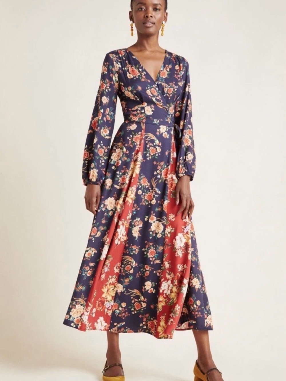 Farm Rio Anthropologie Women’s Gracia Wrap Maxi Dress Floral Size 3X